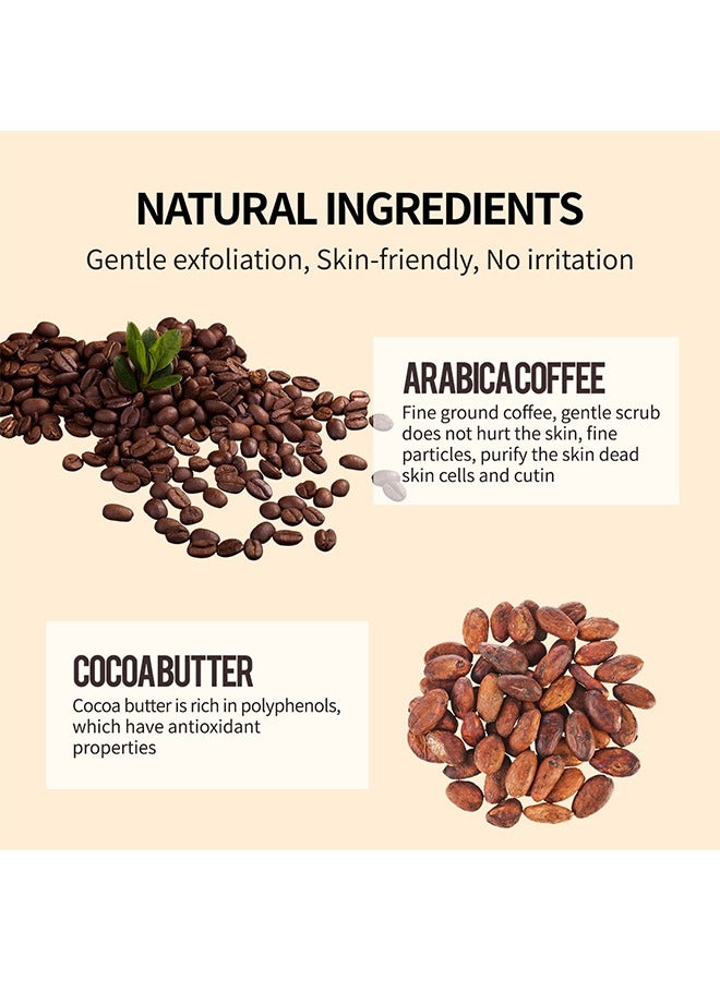 ييلست Dak Lak Coffee Face Polish- كريم مقشر، مع حبوب البن النقية وزبدة الكاكاو، مقشر نباتي 100٪ لبشرة ناعمة ومتوهجة | مضاد للرؤوس السوداء ، تضخم المسام ، التجاعيد والخطوط الدقيقة 60 مل - Image 2
